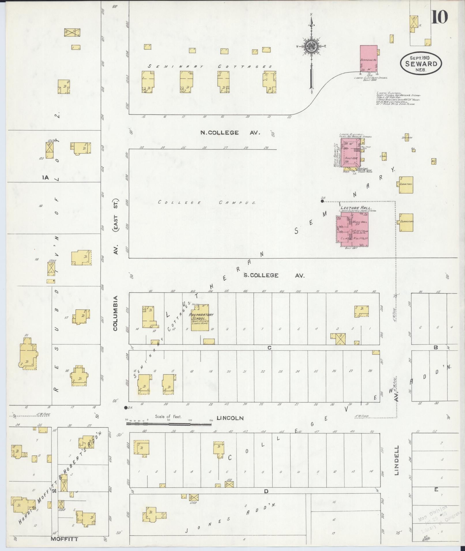 Sanborn Fire Insurance Map from Seward, Seward County, Nebraska (1910), Sheet #0010 - Complete Map Set gallery image, historic Sanborn map, vintage wall art, Nebraska Nebraska