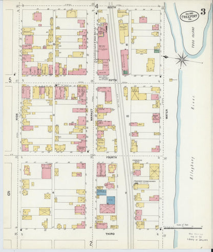 Sanborn Fire Insurance Map from Freeport, Armstrong County, Pennsylvania (1902), Sheet #0003 - Complete Map Set gallery image, historic Sanborn map, vintage wall art, Pennsylvania Pennsylvania
