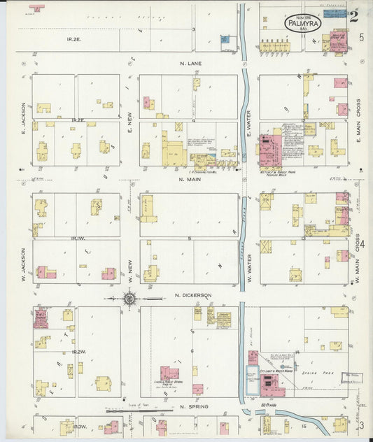 Sanborn Fire Insurance Map from Palmyra, Marion County, Missouri (1916), Sheet #0002 - Historic Sanborn Fire Insurance Map Print, vintage old map wall art, antique decor, genealogy gift, Missouri Missouri map