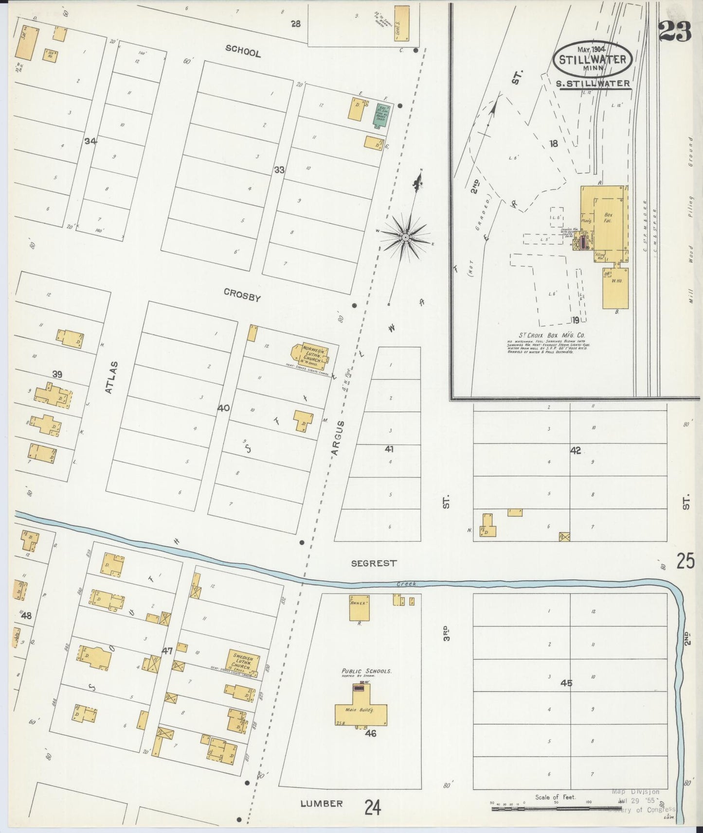 Sanborn Fire Insurance Map from Stillwater, Washington County, Minnesota (1904), Sheet #0023 - Historic Sanborn Fire Insurance Map Print, vintage old map wall art, antique decor, genealogy gift, Minnesota Minnesota map