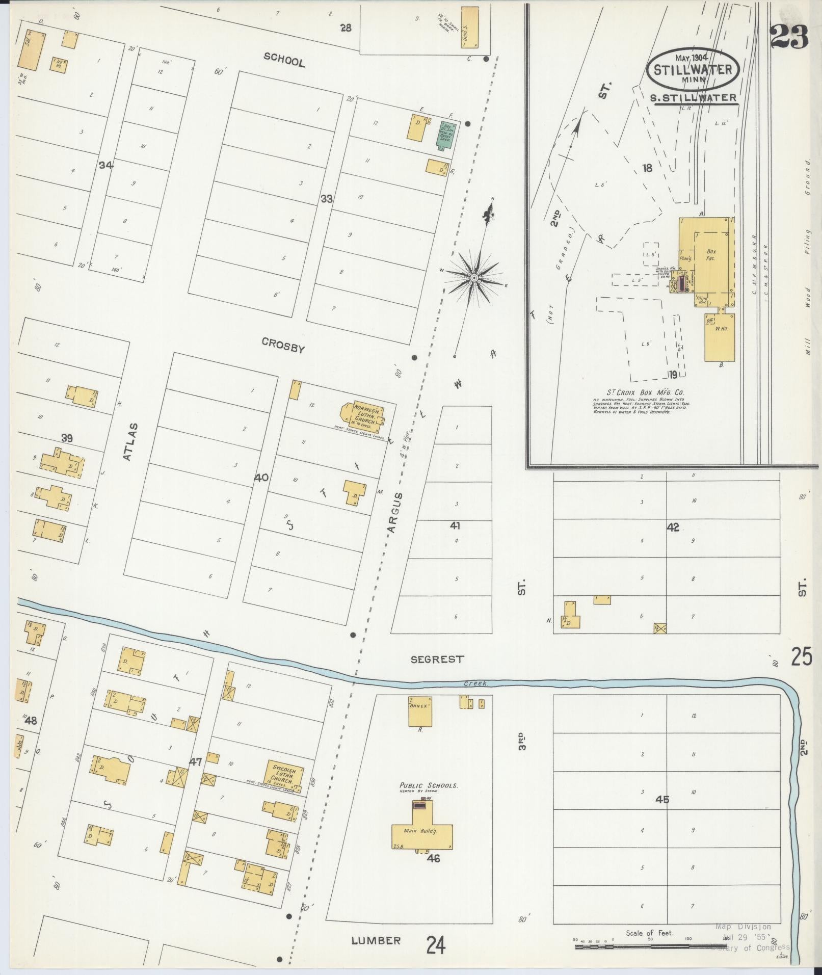 Sanborn Fire Insurance Map from Stillwater, Washington County, Minnesota (1904), Sheet #0023 - Historic Sanborn Fire Insurance Map Print, vintage old map wall art, antique decor, genealogy gift, Minnesota Minnesota map