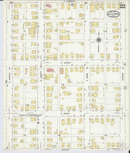 Sanborn Fire Insurance Map from Alliance, Stark County, Ohio (1911), Sheet #0022 - Complete Map Set gallery image, historic Sanborn map, vintage wall art, Ohio Ohio
