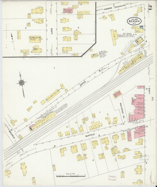 Sanborn Fire Insurance Map from Bergen, Genesee County, New York (1910), Sheet #0002 - Historic Sanborn Fire Insurance Map Print, vintage old map wall art, antique decor, genealogy gift, New York New York map