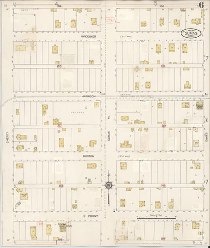 Sanborn Fire Insurance Map from Sumas, Whatcom County, Washington (1932), Sheet #0006 - Complete Map Set gallery image, historic Sanborn map, vintage wall art, Washington Washington