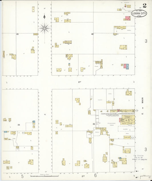 Sanborn Fire Insurance Map from Logan, Cache County, Utah (1900), Sheet #0002 - Historic Sanborn Fire Insurance Map Print, vintage old map wall art, antique decor, genealogy gift, Utah Utah map