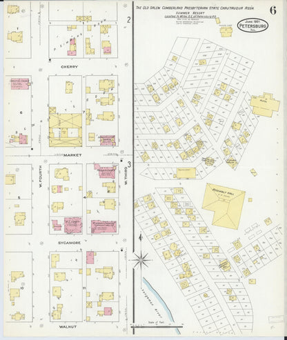 Sanborn Fire Insurance Map from Petersburg, Menard County, Illinois (1909), Sheet #0006 - Complete Map Set gallery image, historic Sanborn map, vintage wall art, Illinois Illinois