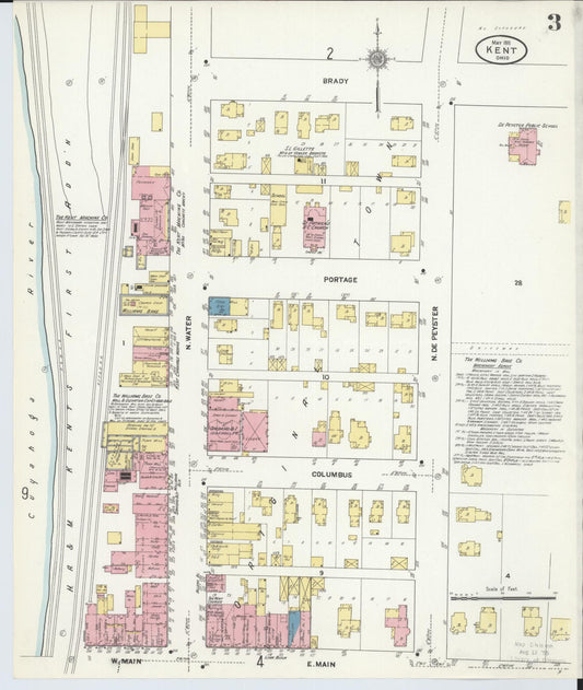Sanborn Fire Insurance Map from Kent, Portage County, Ohio (1911), Sheet #0003 - Historic Sanborn Fire Insurance Map Print, vintage old map wall art, antique decor, genealogy gift, Ohio Ohio map