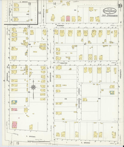 Sanborn Fire Insurance Map from Stroudsburg, Monroe County, Pennsylvania (1912), Sheet #0019 - Complete Map Set gallery image, historic Sanborn map, vintage wall art, Pennsylvania Pennsylvania