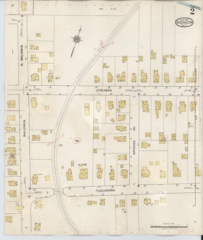 Sanborn Fire Insurance Map from Addison, Steuben County, New York (1945), Sheet #0002 - Complete Map Set gallery image, historic Sanborn map, vintage wall art, New York New York
