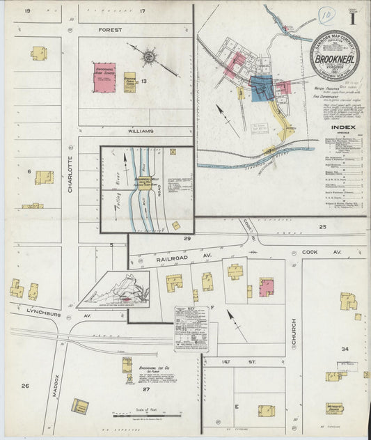 Sanborn Fire Insurance Map from Brookneal, Campbell County, Virginia. (1921) – Historic Sanborn Fire Insurance Map Print