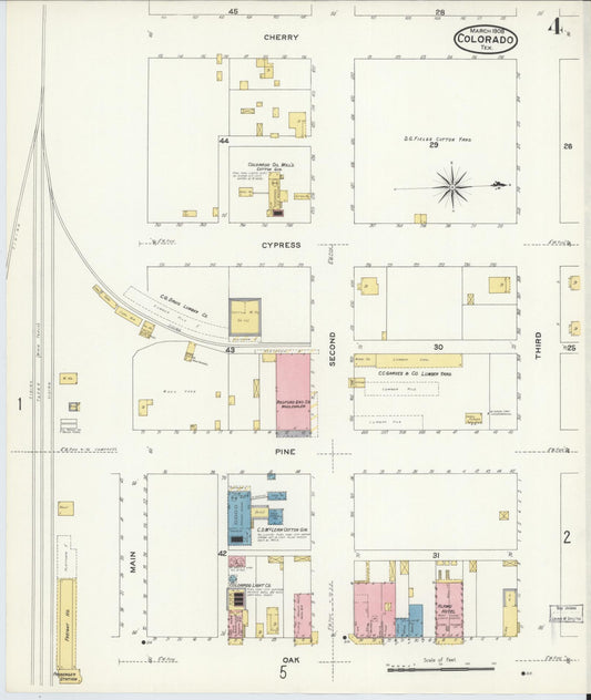 Sanborn Fire Insurance Map from Colorado, Mitchell County, Texas (1908), Sheet #0004 - Historic Sanborn Fire Insurance Map Print, vintage old map wall art, antique decor, genealogy gift, Texas Texas map