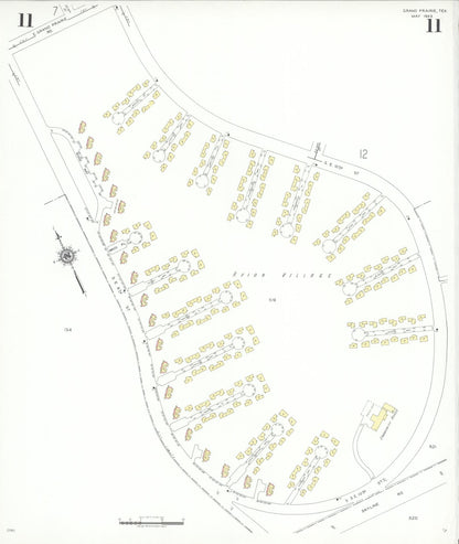 Sanborn Fire Insurance Map from Grand Prairie, Dallas County, Texas (1943), Sheet #0011 - Complete Map Set gallery image, historic Sanborn map, vintage wall art, Texas Texas