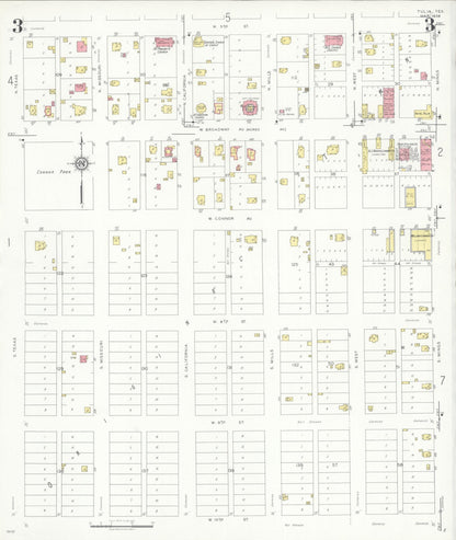 Sanborn Fire Insurance Map from Tulia, Swisher County, Texas (1936), Sheet #0003 - Complete Map Set gallery image, historic Sanborn map, vintage wall art, Texas Texas