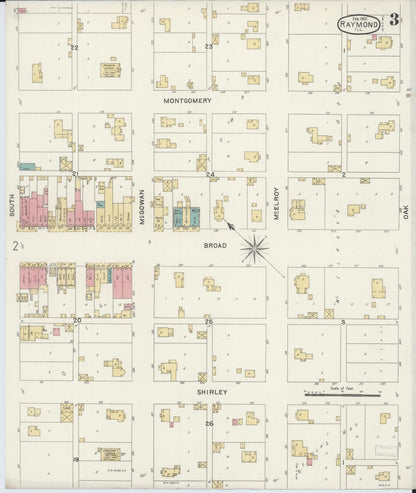 Sanborn Fire Insurance Map from Raymond, Montgomery County, Illinois (1901), Sheet #0003 - Complete Map Set gallery image, historic Sanborn map, vintage wall art, Illinois Illinois