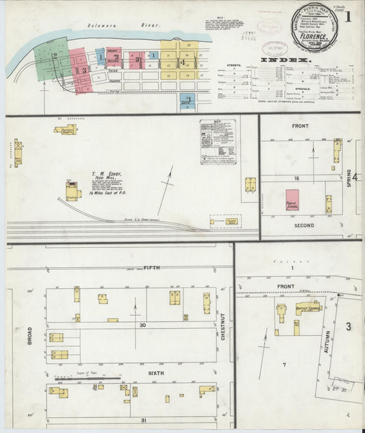 Sanborn Fire Insurance Map from Florence, Burlington County, New Jersey. (1899) – Historic Sanborn Fire Insurance Map Print
