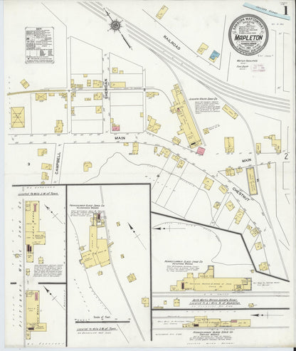 Sanborn Fire Insurance Map from Mapleton, Huntingdon County, Pennsylvania (1911), Sheet #0001 - Complete Map Set gallery image, historic Sanborn map, vintage wall art, Pennsylvania Pennsylvania