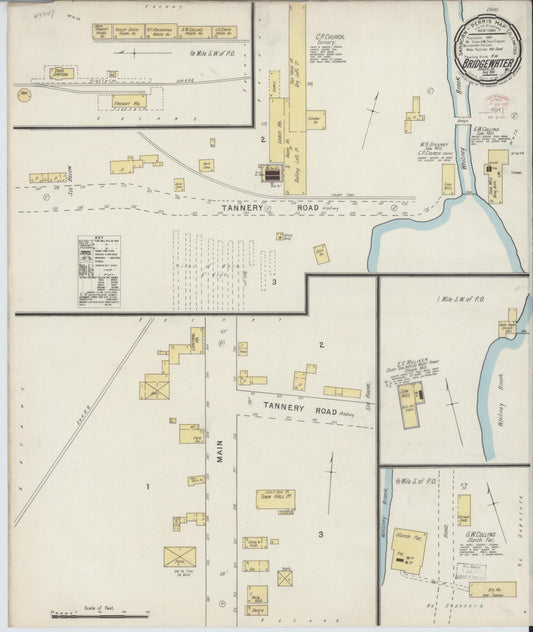 Sanborn Fire Insurance Map from Bridgewater, Aroostook County, Maine (1895), Sheet #0001 - Historic Sanborn Fire Insurance Map Print, vintage old map wall art, antique decor, genealogy gift, Maine Maine map