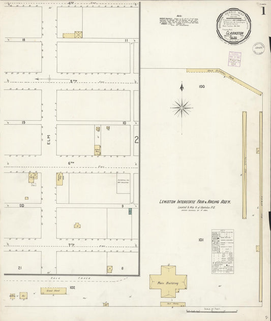 Sanborn Fire Insurance Map from Clarkston, Asotin County, Washington (1901), Sheet #0001 - Historic Sanborn Fire Insurance Map Print, vintage old map wall art, antique decor, genealogy gift, Washington Washington map