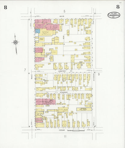 Sanborn Fire Insurance Map from Cambridge, Dorchester County, Maryland (1930), Sheet #0008 - Complete Map Set gallery image, historic Sanborn map, vintage wall art, Maryland Maryland