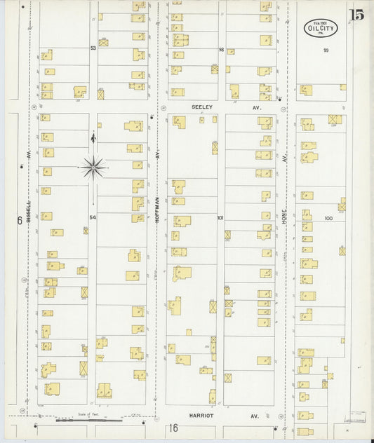 Sanborn Fire Insurance Map from Oil City, Venango County, Pennsylvania (1901), Sheet #0015 - Historic Sanborn Fire Insurance Map Print, vintage old map wall art, antique decor, genealogy gift, Pennsylvania Pennsylvania map
