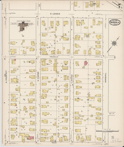 Sanborn Fire Insurance Map from Norwalk, Huron County, Ohio (1922), Sheet #0007 - Historic Sanborn Fire Insurance Map Print, vintage old map wall art, antique decor, genealogy gift, Ohio Ohio map