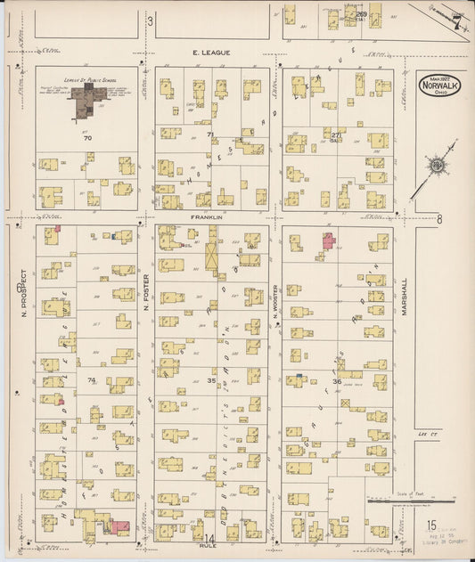 Sanborn Fire Insurance Map from Norwalk, Huron County, Ohio (1922), Sheet #0007 - Historic Sanborn Fire Insurance Map Print, vintage old map wall art, antique decor, genealogy gift, Ohio Ohio map