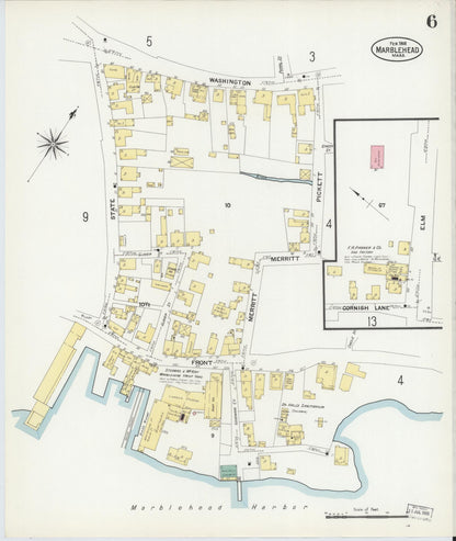 Sanborn Fire Insurance Map from Marblehead, Essex County, Massachusetts (1908), Sheet #0006 - Complete Map Set gallery image, historic Sanborn map, vintage wall art, Massachusetts Massachusetts