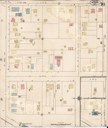 Sanborn Fire Insurance Map from Rexburg, Madison County, Idaho (1943), Sheet #0016 - Complete Map Set gallery image, historic Sanborn map, vintage wall art, Idaho Idaho