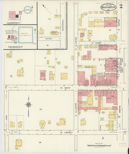 Sanborn Fire Insurance Map from Washington, Wilkes County, Georgia (1917), Sheet #0002 - Complete Map Set gallery image, historic Sanborn map, vintage wall art, Georgia Georgia