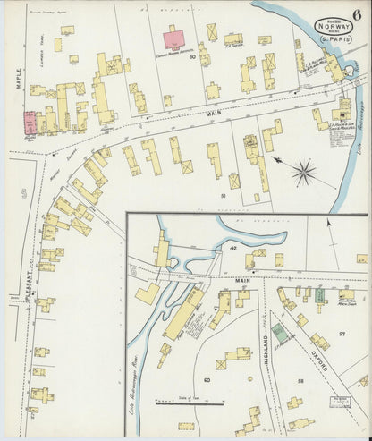 Sanborn Fire Insurance Map from Norway, Oxford County, Maine (1895), Sheet #0006 - Complete Map Set gallery image, historic Sanborn map, vintage wall art, Maine Maine