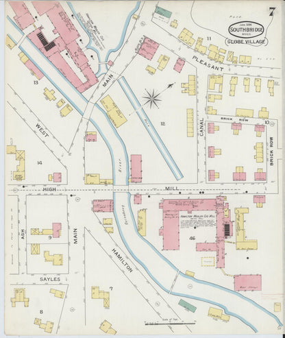 Sanborn Fire Insurance Map from Southbridge, Worcester County, Massachusetts (1894), Sheet #0007 - Complete Map Set gallery image, historic Sanborn map, vintage wall art, Massachusetts Massachusetts