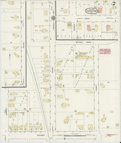 Sanborn Fire Insurance Map from Thorntown, Boone County, Indiana (1915), Sheet #0002 - Historic Sanborn Fire Insurance Map Print, vintage old map wall art, antique decor, genealogy gift, Indiana Indiana map