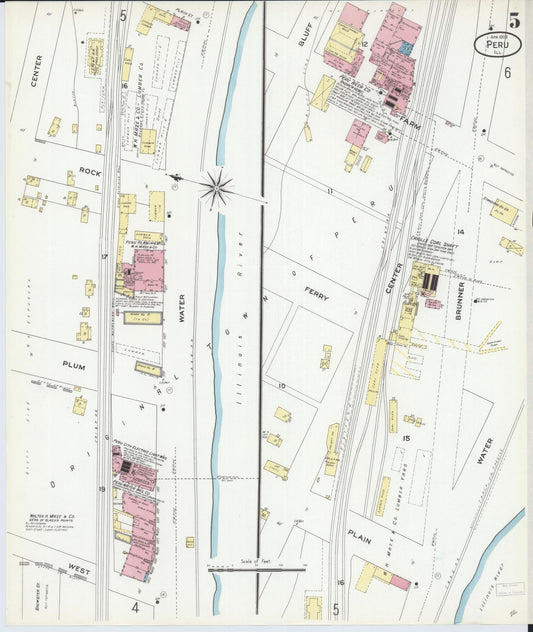 Sanborn Fire Insurance Map from Peru, La Salle County, Illinois (1909), Sheet #0005 - Historic Sanborn Fire Insurance Map Print, vintage old map wall art, antique decor, genealogy gift, Illinois Illinois map