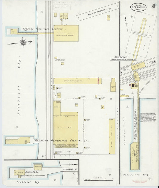 Sanborn Fire Insurance Map from Searsport, Waldo County, Maine (1911), Sheet #0004 - Historic Sanborn Fire Insurance Map Print, vintage old map wall art, antique decor, genealogy gift, Maine Maine map