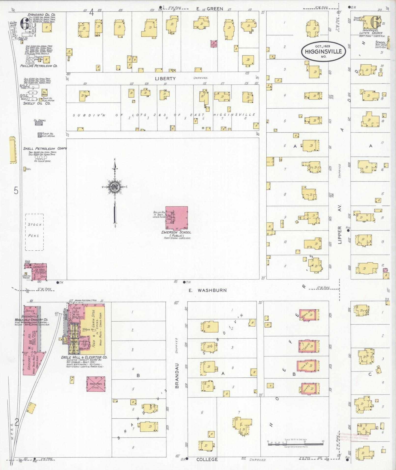 Sanborn Fire Insurance Map from Higginsville, Lafayette County, Missouri (1929), Sheet #0006 - Complete Map Set gallery image, historic Sanborn map, vintage wall art, Missouri Missouri