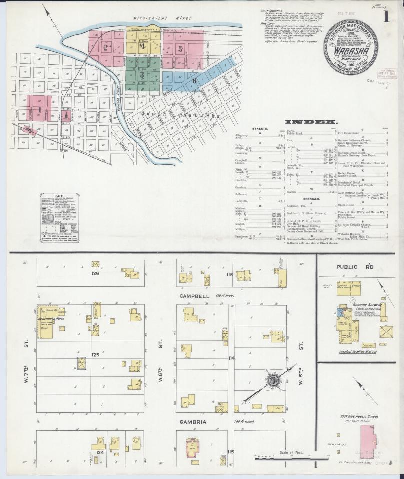 Sanborn Fire Insurance Map from Wabasha, Wabasha County, Minnesota. (1910) – Map View