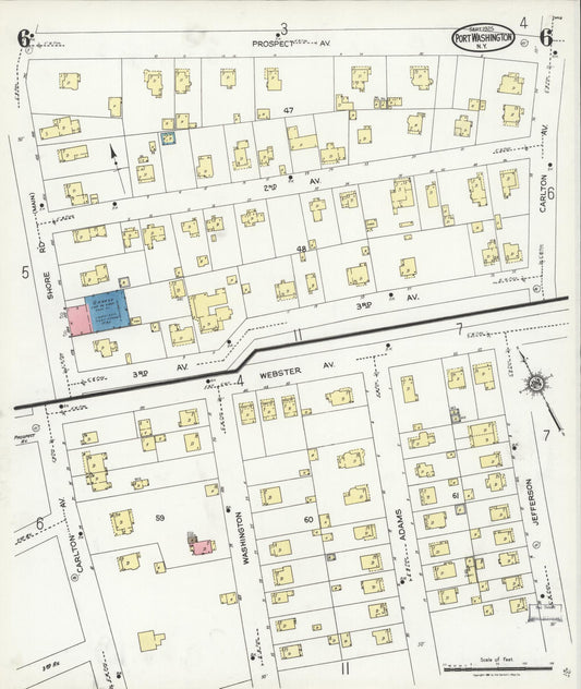 Sanborn Fire Insurance Map from Port Washington, Nassau County, New York (1925), Sheet #0006 - Historic Sanborn Fire Insurance Map Print, vintage old map wall art, antique decor, genealogy gift, New York New York map