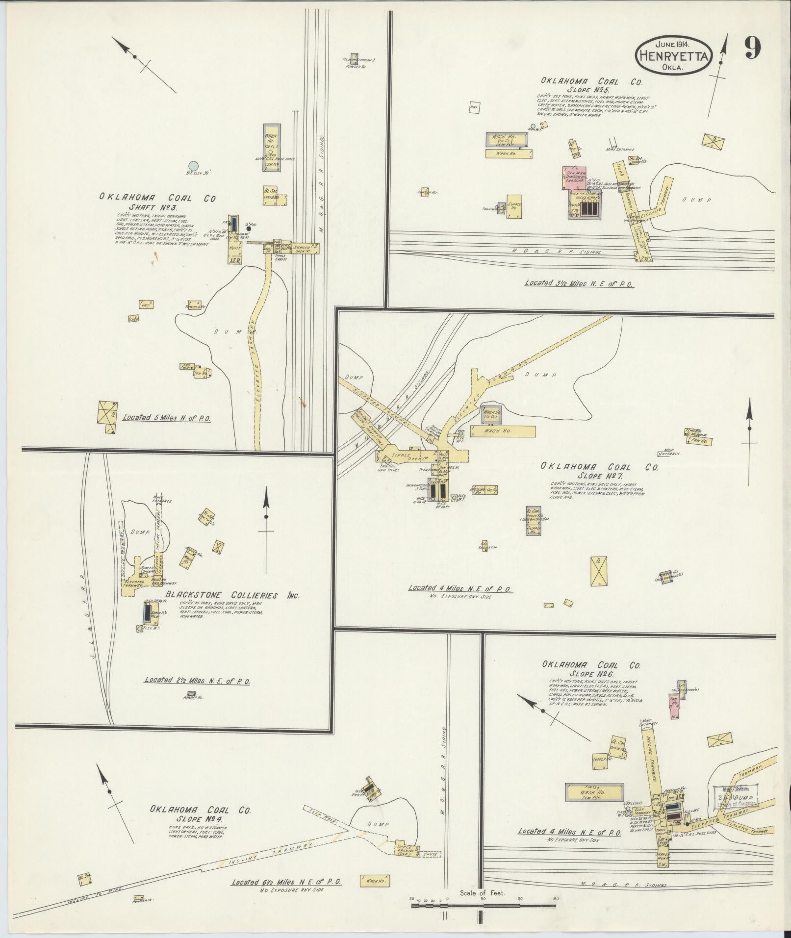 Sanborn Fire Insurance Map from Henryetta, Okmulgee County, Oklahoma (1914), Sheet #0009 - Historic Sanborn Fire Insurance Map Print, vintage old map wall art, antique decor, genealogy gift, Oklahoma Oklahoma map