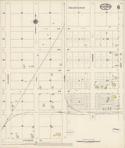 Sanborn Fire Insurance Map from Flatonia, Fayette County, Texas (1922), Sheet #0006 - Complete Map Set gallery image, historic Sanborn map, vintage wall art, Texas Texas
