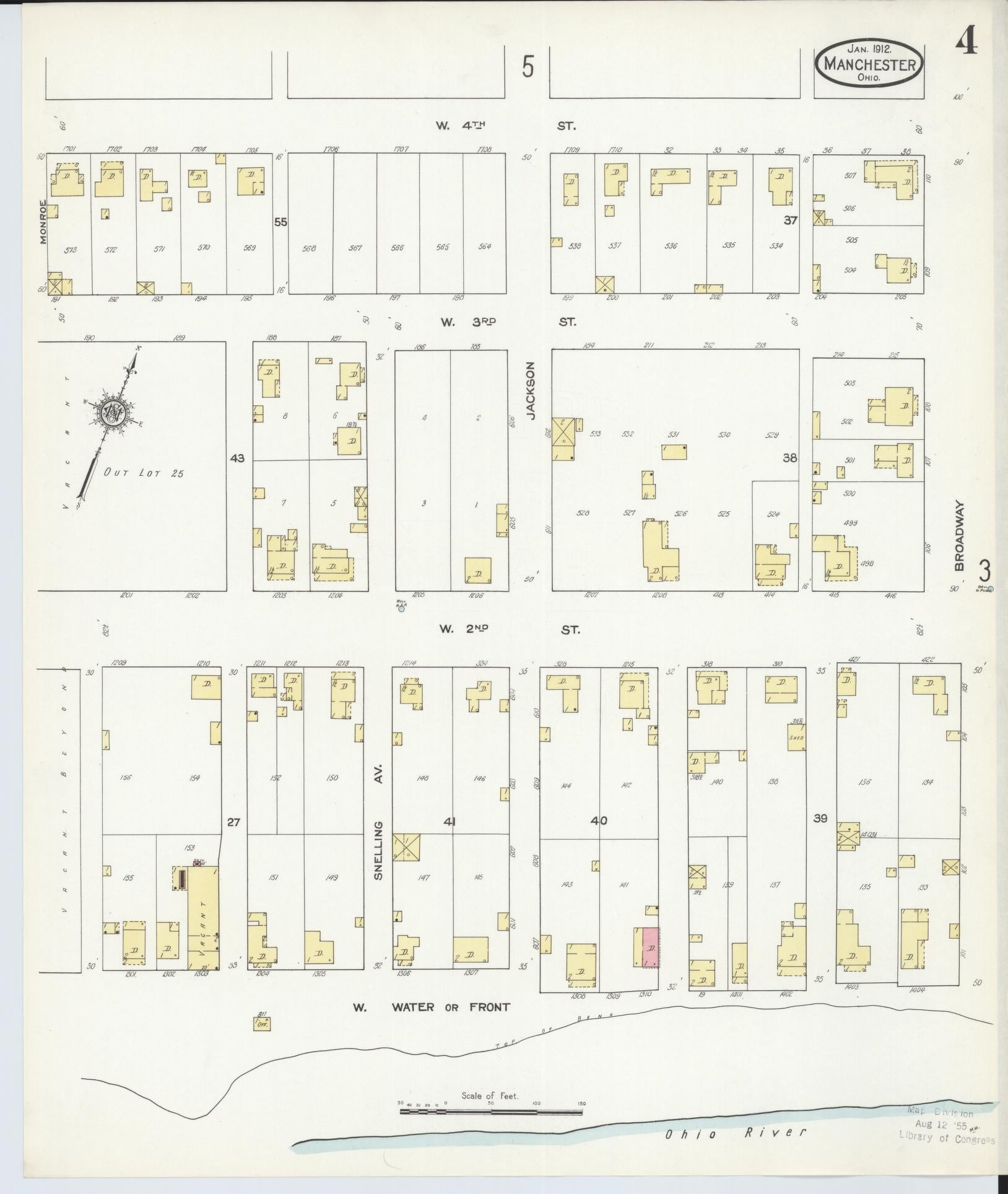Sanborn Fire Insurance Map from Manchester, Adams County, Ohio. (1912), Sheet 4 – Historic Sanborn Fire Insurance Map Print