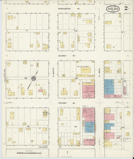 Sanborn Fire Insurance Map from Fairland, Ottawa County, Oklahoma (1916), Sheet #0002 - Historic Sanborn Fire Insurance Map Print, vintage old map wall art, antique decor, genealogy gift, Oklahoma Oklahoma map
