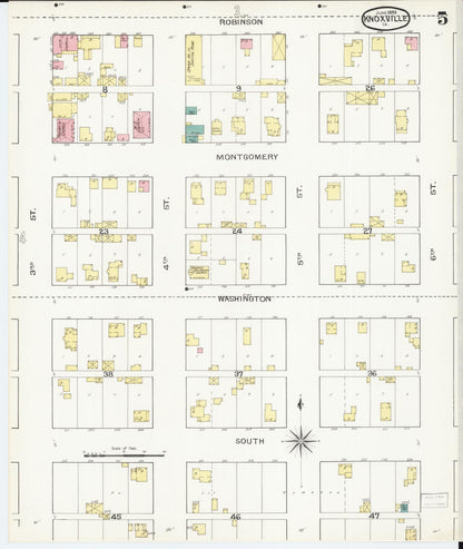 Sanborn Fire Insurance Map from Knoxville, Marion County, Iowa (1893), Sheet #0005 - Historic Sanborn Fire Insurance Map Print