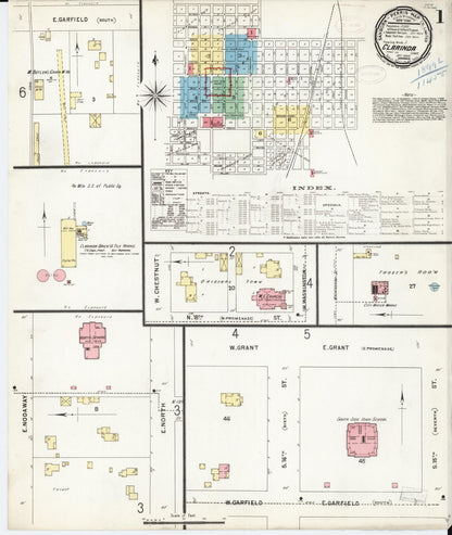 Sanborn Fire Insurance Map from Clarinda, Page County, Iowa (1898), Sheet #0001 - Historic Sanborn Fire Insurance Map Print