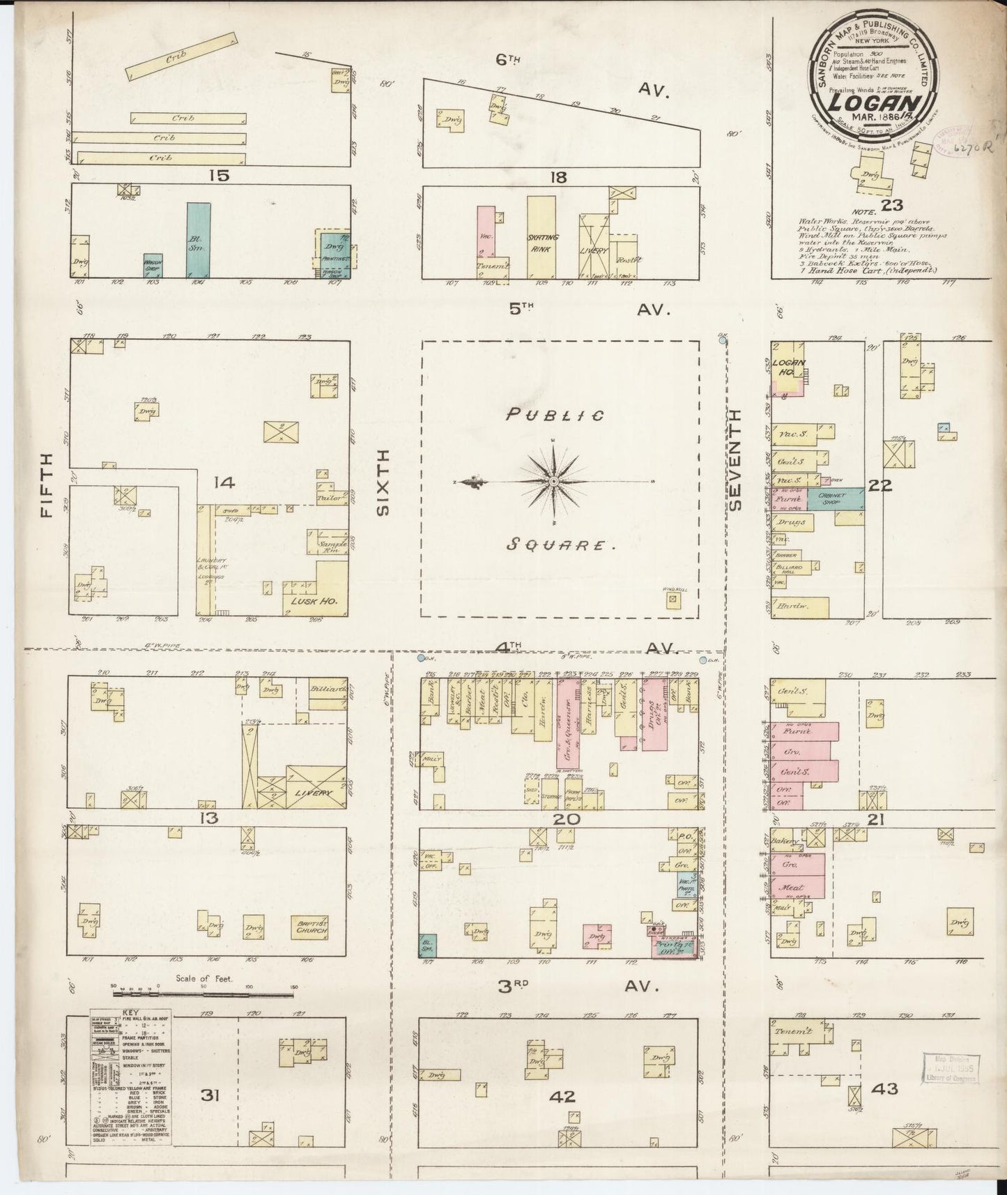 Sanborn Fire Insurance Map from Logan, Harrison County, Iowa. (1886) – Map View