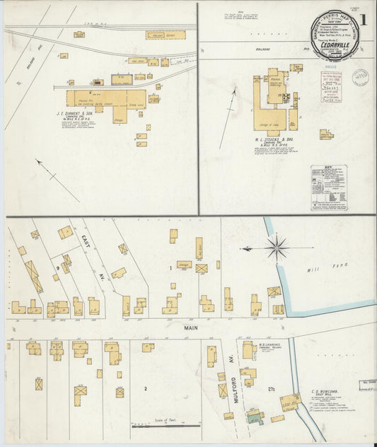 Sanborn Fire Insurance Map from Cedarville, Cumberland County, New Jersey (1900), Sheet #0001 - Historic Sanborn Fire Insurance Map Print, vintage old map wall art, antique decor, genealogy gift, New Jersey New Jersey map