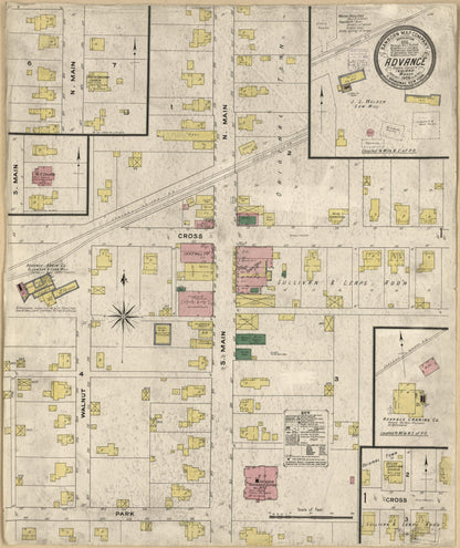 Sanborn Fire Insurance Map from Advance, Boone County, Indiana (1909), Sheet #0001 - Historic Sanborn Fire Insurance Map Print, vintage old map wall art, antique decor, genealogy gift, Indiana Indiana map