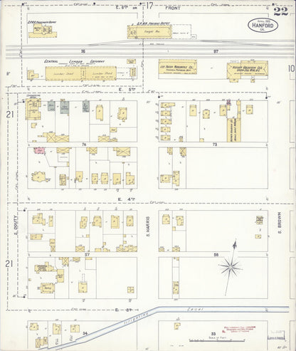 Sanborn Fire Insurance Map from Hanford, Kings County, California (1905), Sheet #0022 - Complete Map Set gallery image, historic Sanborn map, vintage wall art, California California