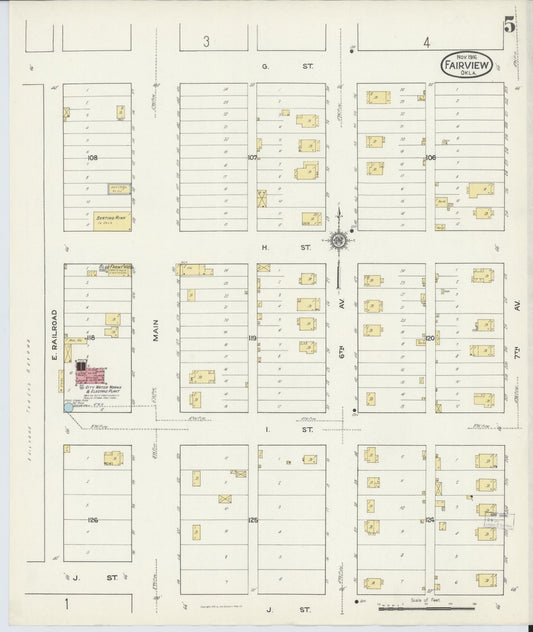Sanborn Fire Insurance Map from Fairview, Major County, Oklahoma (1916), Sheet #0005 - Historic Sanborn Fire Insurance Map Print, vintage old map wall art, antique decor, genealogy gift, Oklahoma Oklahoma map
