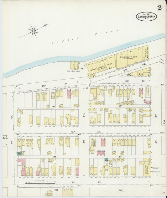 Sanborn Fire Insurance Map from Lansingburg, Rensselaer County, New York (1897), Sheet #0002 - Complete Map Set gallery image, historic Sanborn map, vintage wall art, New York New York