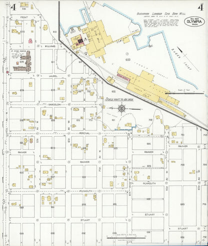 Sanborn Fire Insurance Map from Olympia, Thurston County, Washington (1924), Sheet #0004 - Complete Map Set gallery image, historic Sanborn map, vintage wall art, Washington Washington